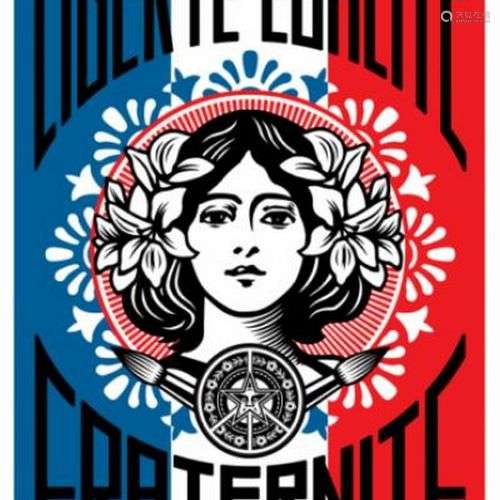 Shepard FAIREY (Obey Giant dit) (Né en 1970) LIBERTE, EGALIT...