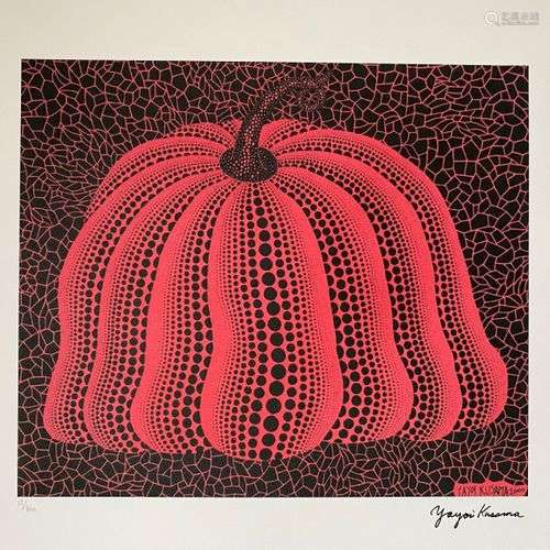 Yayoi KUSAMA (Né en 1929), D’Après Pumpkin Red Sérigraphie e...