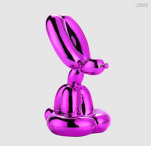 Jeff KOONS , D’Après SITTING BALLOON RABBIT PINK Sculpture e...