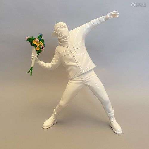 BANKSY (d’après) Flower bomber (White) 2019 Résine polystone...