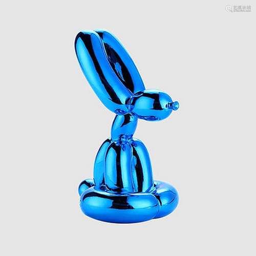 Jeff KOONS , D’Après SITTING BALLOON RABBIT BLUE Sculpture e...