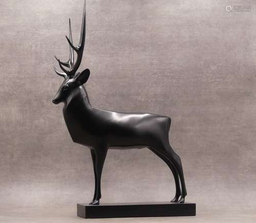 François POMPON (1855-1933) (d'après), Grand cerf, sculpture...