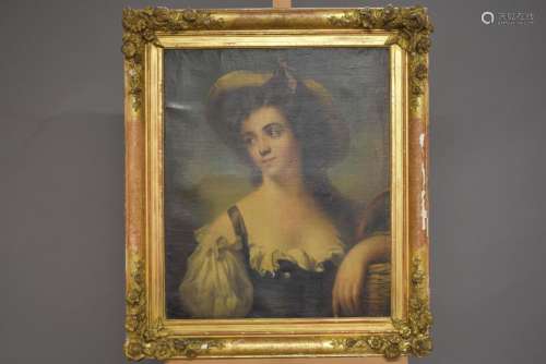Ecole française du XVIIIème siècle, Portrait de femme au cha...