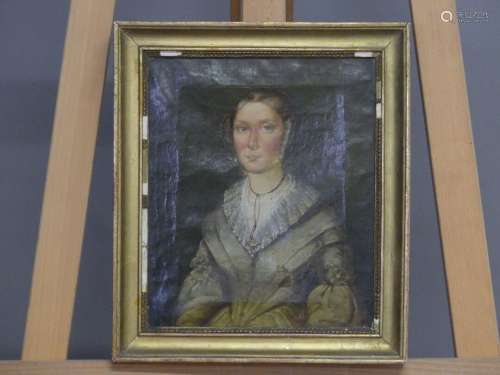 Ecole française du XIXème siècle, Portrait de jeune femme au...