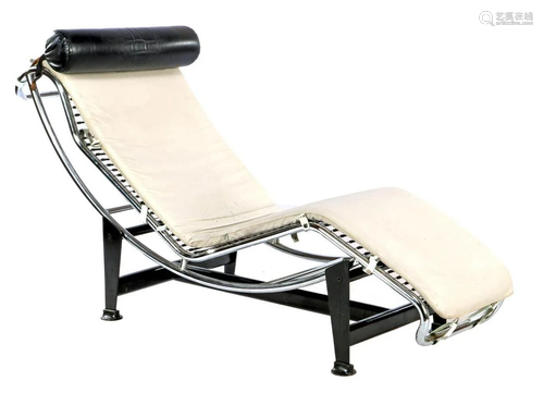 Chromed metal lounger