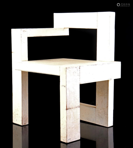 White lacquered wooden chair