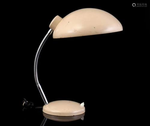 Cream-coloured metal desk lamp