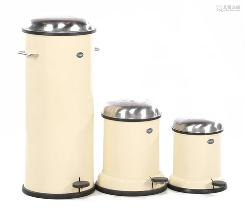 Series of 3 pedal bins