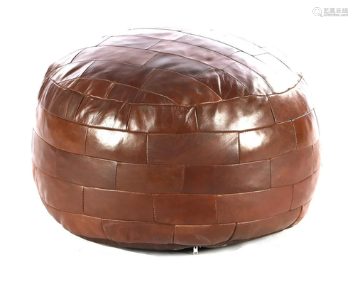 Leather pouf