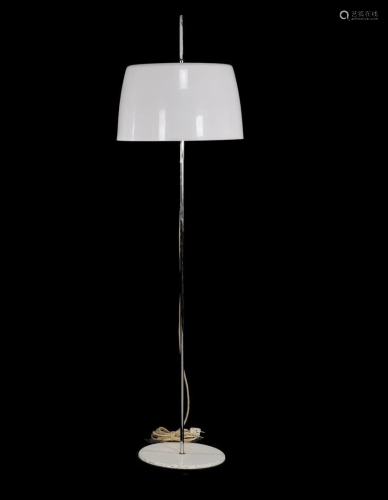 Chromed metal floor lamp