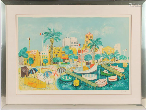 Paul Aizpiri (1919-2016) French seaside resort, color
