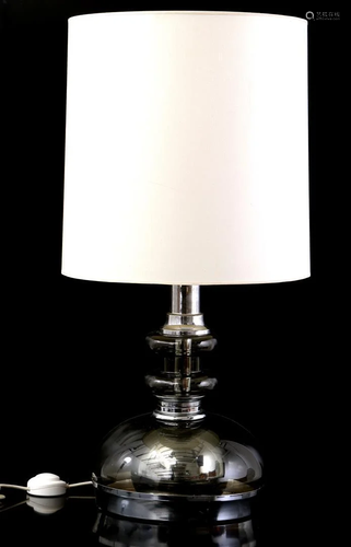 Smoked glass table lamp