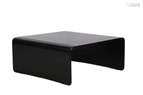 blackened wooden coffee table