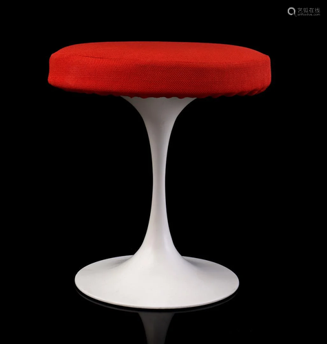 White lacquered metal stool