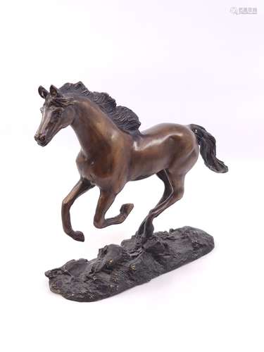 CHENILLON Jean-Louis (1810-1875) Cheval au galop Bronze à pa...