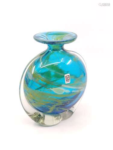 NDINH Malte Vase soliflore en verre soufflé de couleur bleu ...