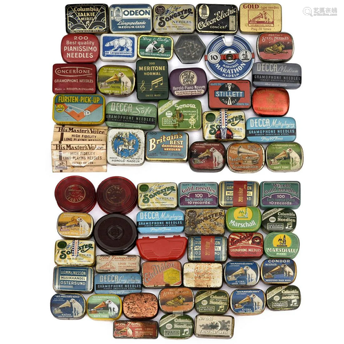 64 Gramophone Needle Tins, 1920 onwards