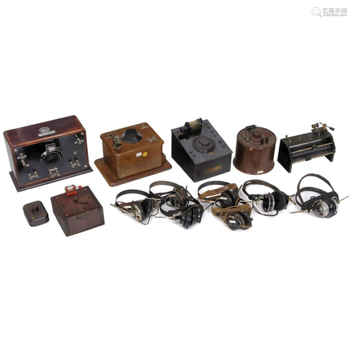 7 Detector Radios and 7 Headphones, 1920-30