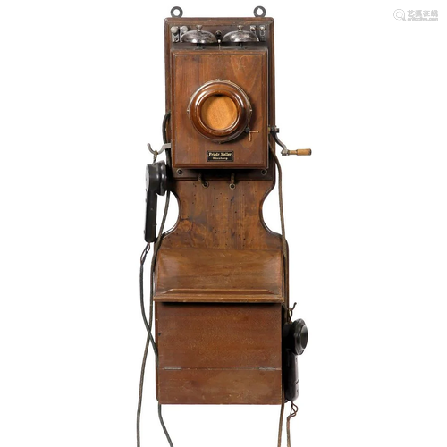 Bavarian Wall Telephone by Heller, c. 1900