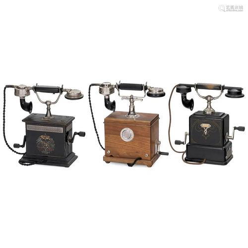 3 German Table Telephones