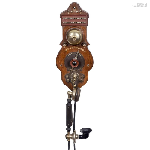 Swedish Wall-Type Intercom by L.M. Ericsson, c. 1895