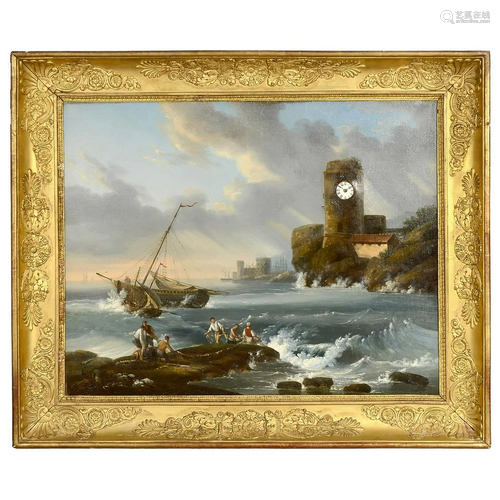 Musical Marine Picture Clock, c. 1850