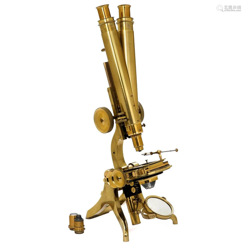 English Binocular Microscope by Swift, c. 1890