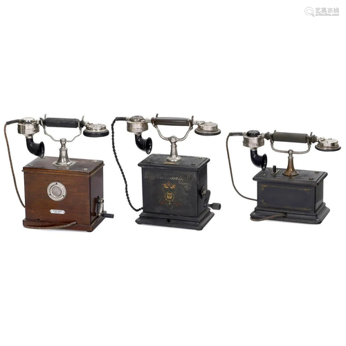 3 German Table Telephones