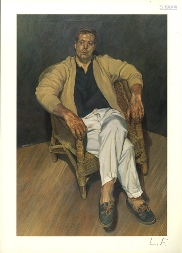 LUCIAN FREUD - Man in a String Chair - Color offset