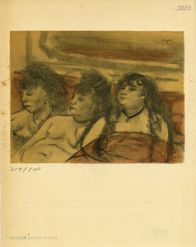 EDGAR DEGAS - Trois filles assises de face - Original