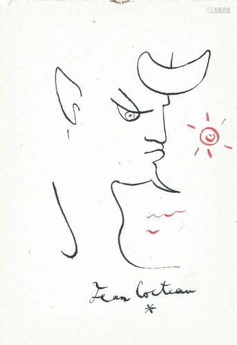 JEAN COCTEAU - Le diable - Pen and ink drawing on paper