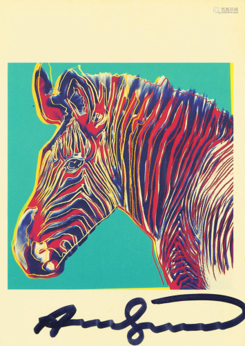ANDY WARHOL - Grevy's Zebra - Color offset lithograph