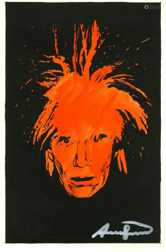 ANDY WARHOL - Self-Portrait (Fright Wig) - Acrylic and
