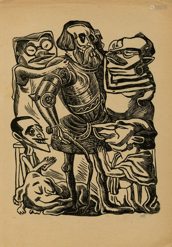 JOSE CHAVEZ MORADO - Los Huesitos de Cortes - Woodcut