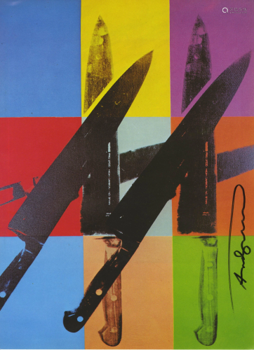 ANDY WARHOL - Knives #11 - Color offset lithograph