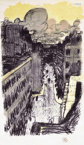 PIERRE BONNARD - Rue vue d'en haut - Original color