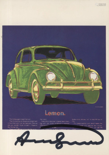 ANDY WARHOL - Volkswagen - Color offset lithograph