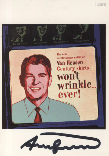 ANDY WARHOL - Van Heusen (Ronald Reagan) - Color offset