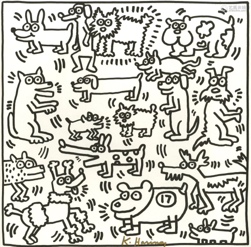 KEITH HARING - Seventeen Dogs - Lithograph
