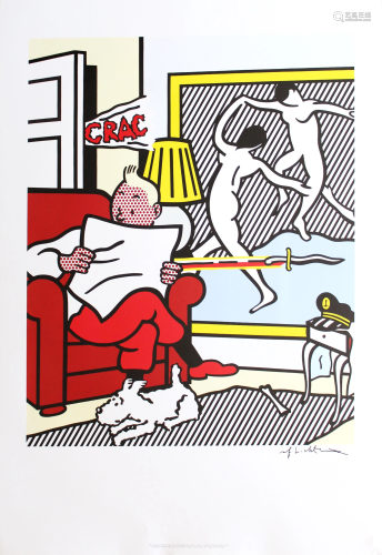 ROY LICHTENSTEIN - Tintin Reading II - Color offset