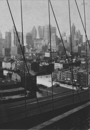 WALKER EVANS - Manhattan Skyline from Brooklyn Bridge -