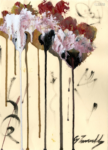 CY TWOMBLY - Untitled Study (#2) - Oil and acrylic on