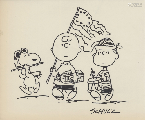 CHARLES SCHULZ - Charlie, Linus, and Snoopy - Marker