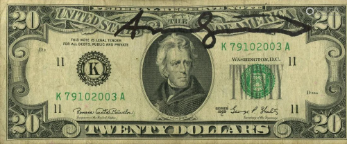 ANDY WARHOL - Twenty Dollar Jackson - Color engraving