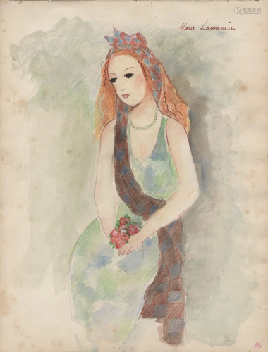 MARIE LAURENCIN - Femme au collier de perles -