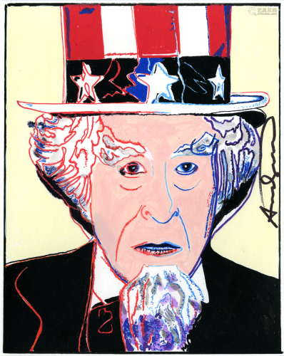 ANDY WARHOL - Uncle Sam - Gouache and watercolor on