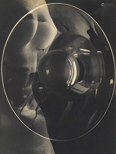 MAN RAY - Photomontage with Nude and Studio Light -