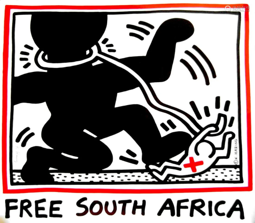KEITH HARING - Free South Africa - Color offset