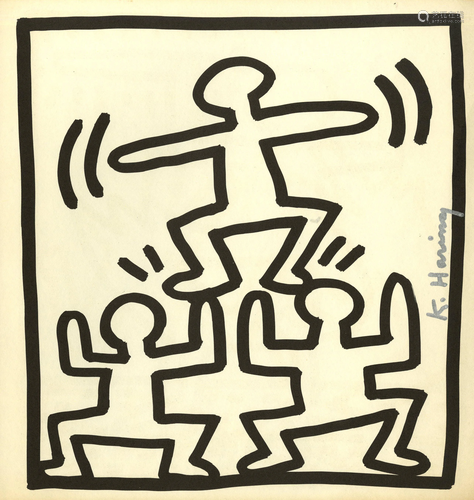 KEITH HARING - Pyramid - Lithograph