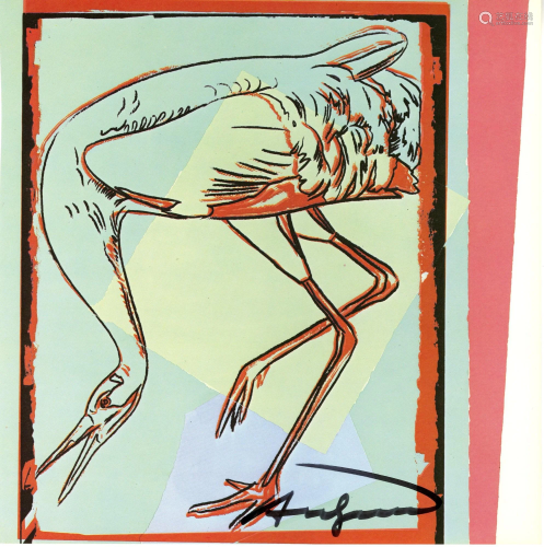 ANDY WARHOL - Whooping Crane - Color offset lithograph